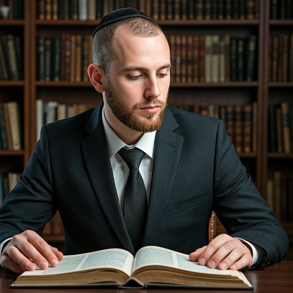 Lithuanian Yeshiva Scholar in Study Hall