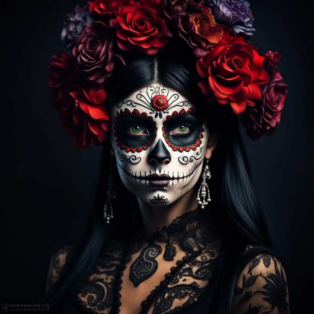 Day of the Dead Cat Makeup
