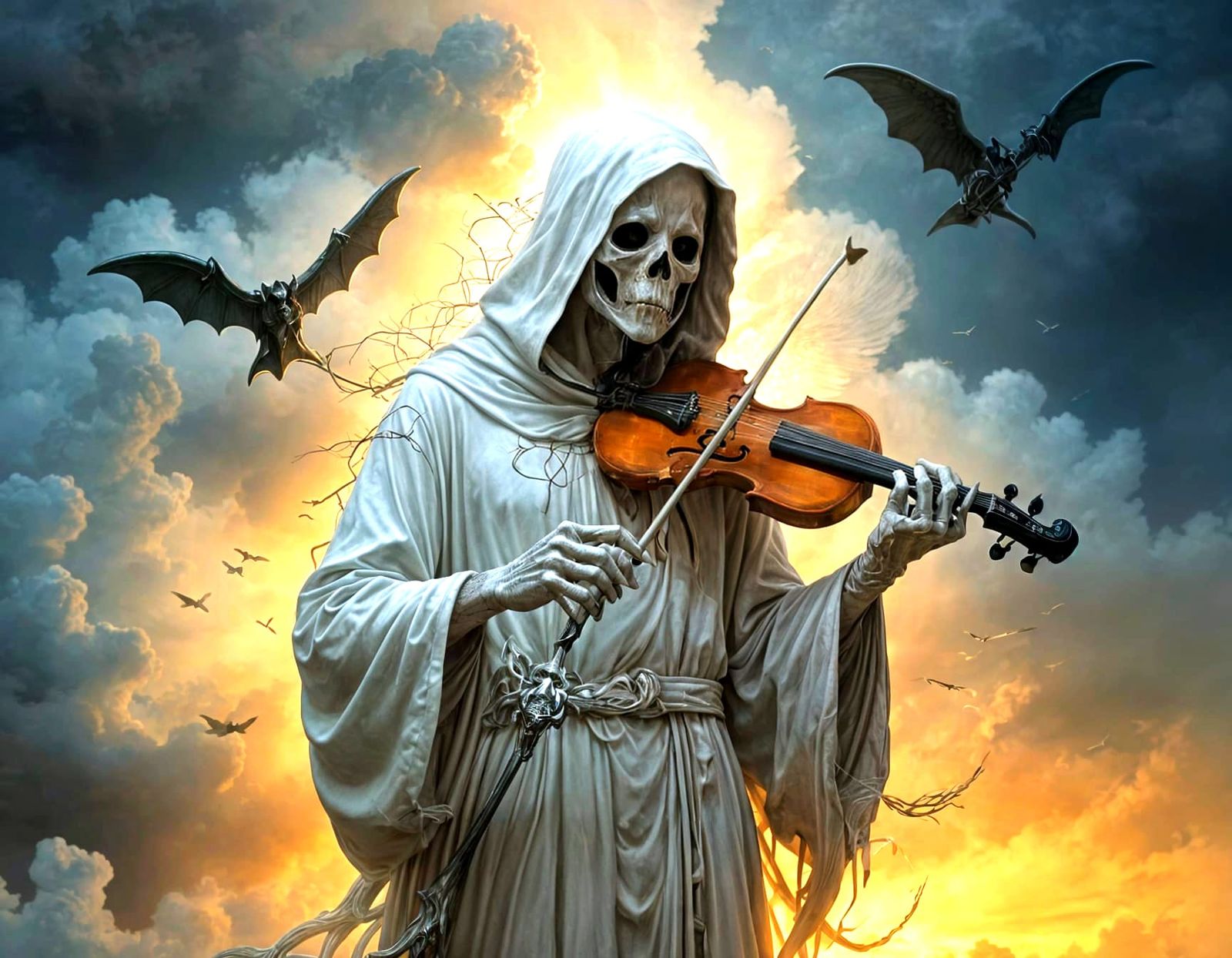 Enchanted Angel of Death in Ethereal Light