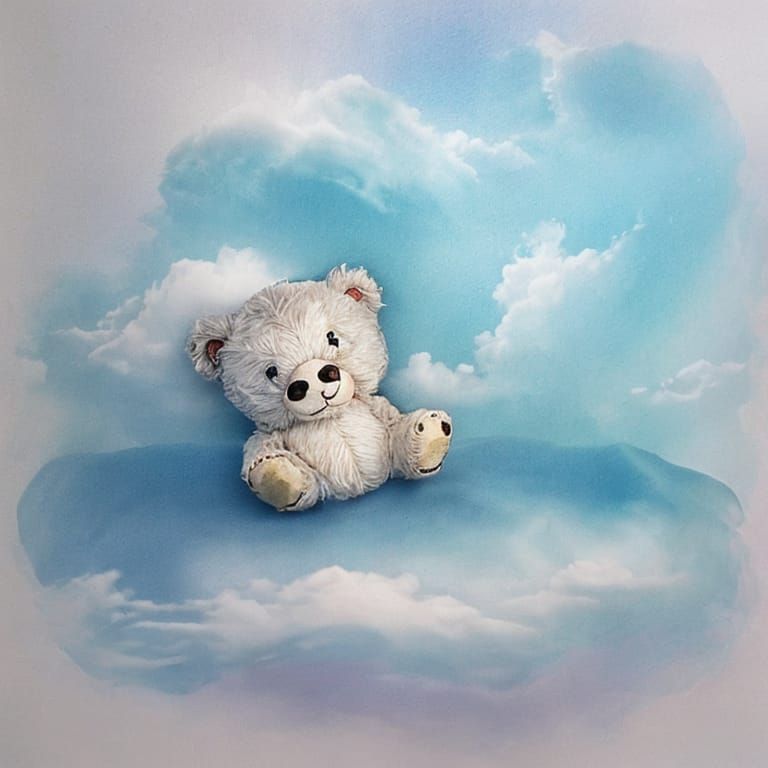 Whimsical Cloud Teddy Bear