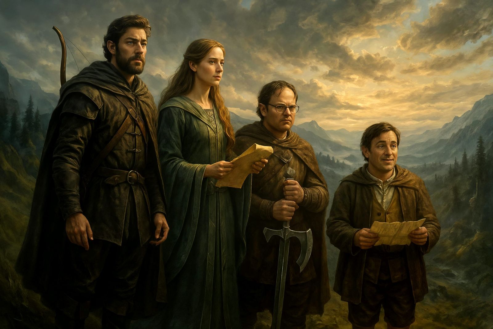 The Office Reimagined in Lord of the Rings as Digital Painti...