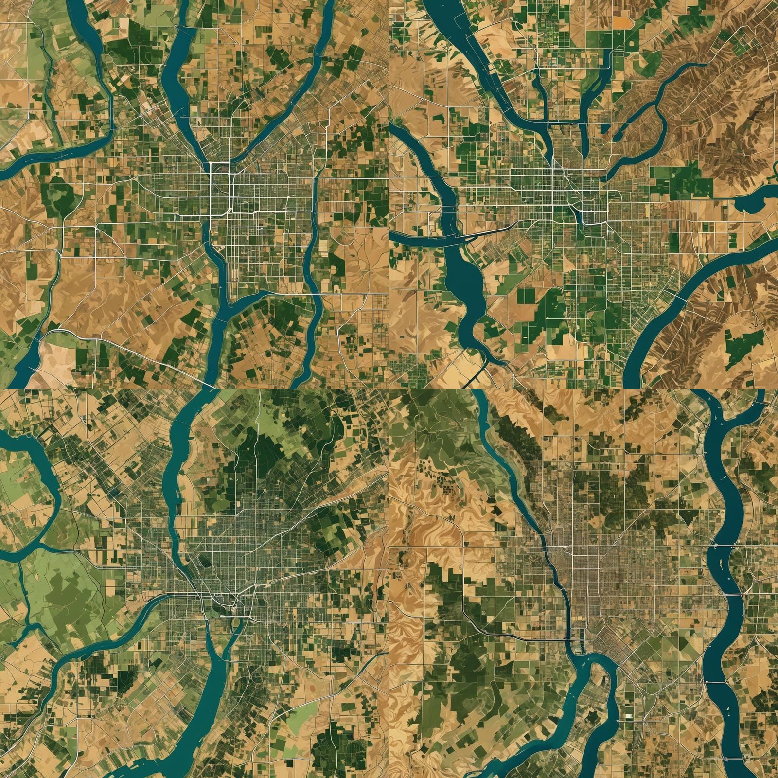 Retrofuturistic Shoshone Commune Urban Plan in Seventies Sty...