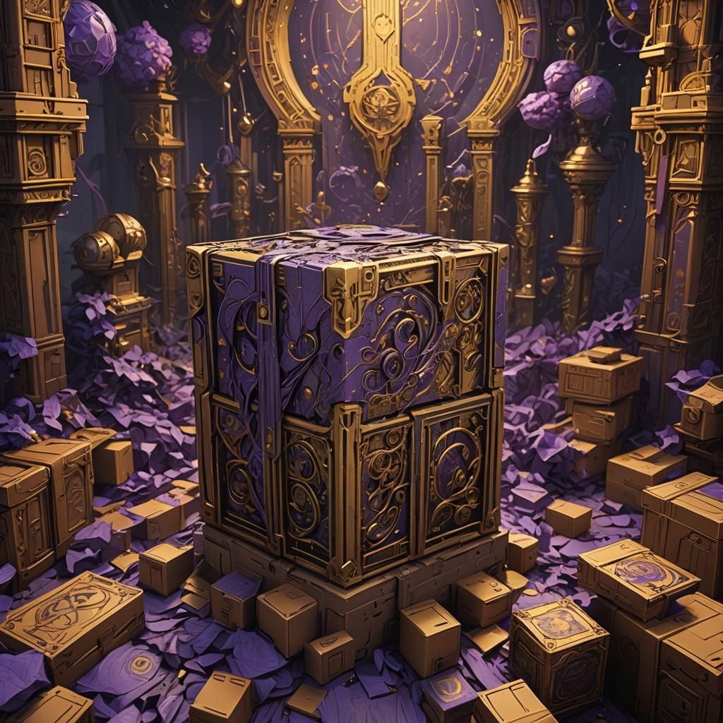 Cardboard Box in Dark Fantasy Style