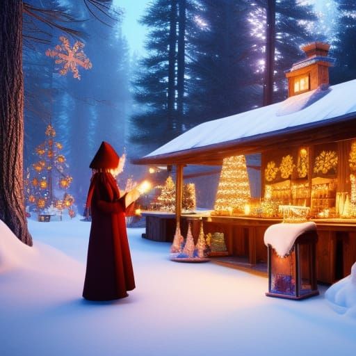 Wandering Witch at Magical Christmas Bazaar: Anime Key Visua...