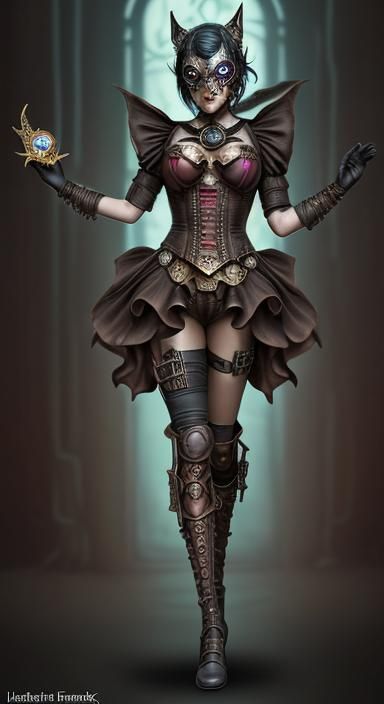 Harlequin Jesper with Janus Mask in Steampunk Fairycore