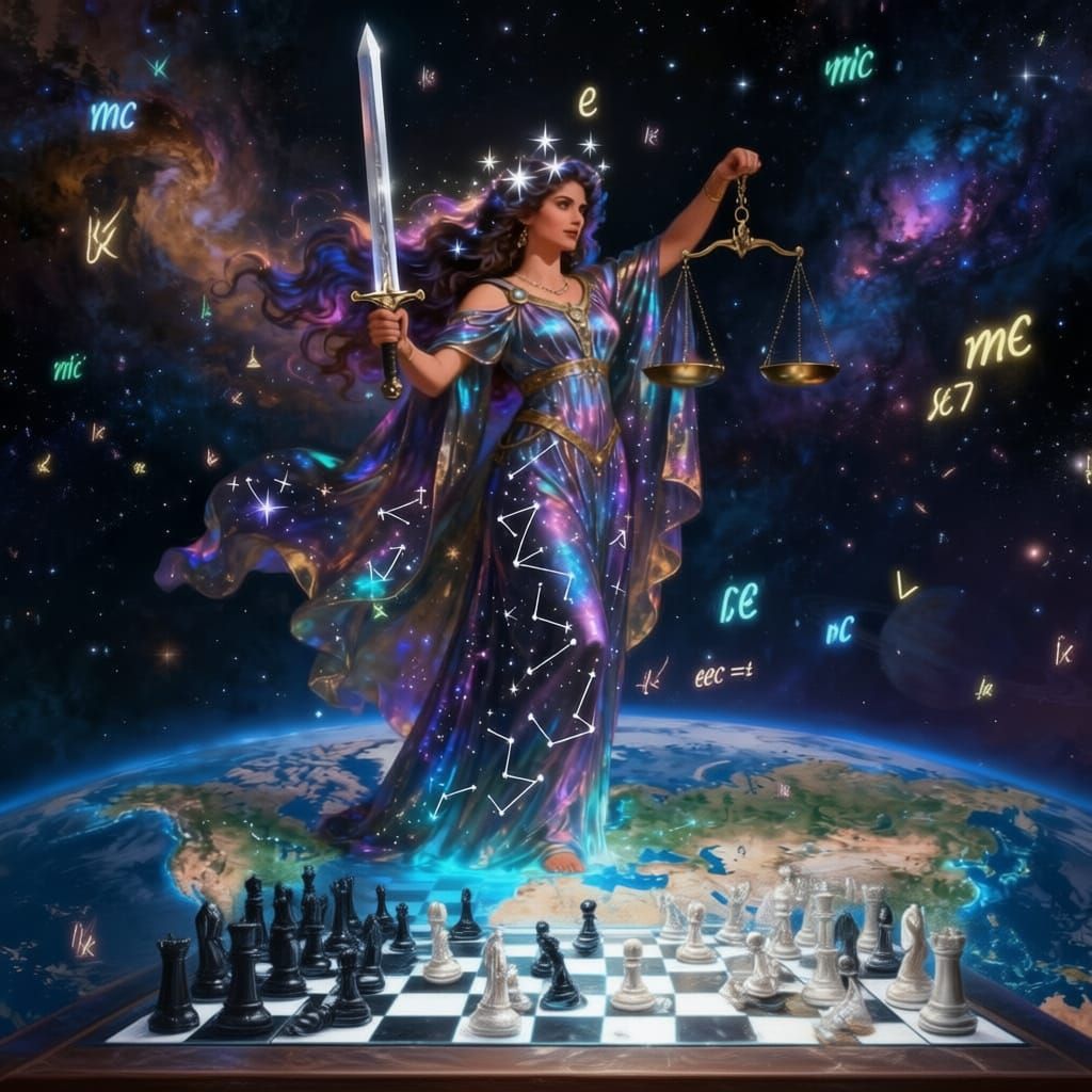 Cosmic Chess Checkmate: Physics, Justice, and Sagittarius