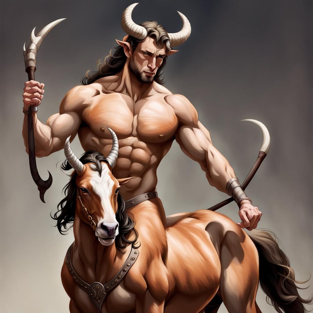 Handsome and Powerful Horned Centaur