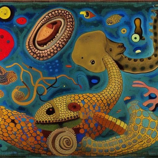 Underwater Debate: Eels and Octopuses in Mosaic