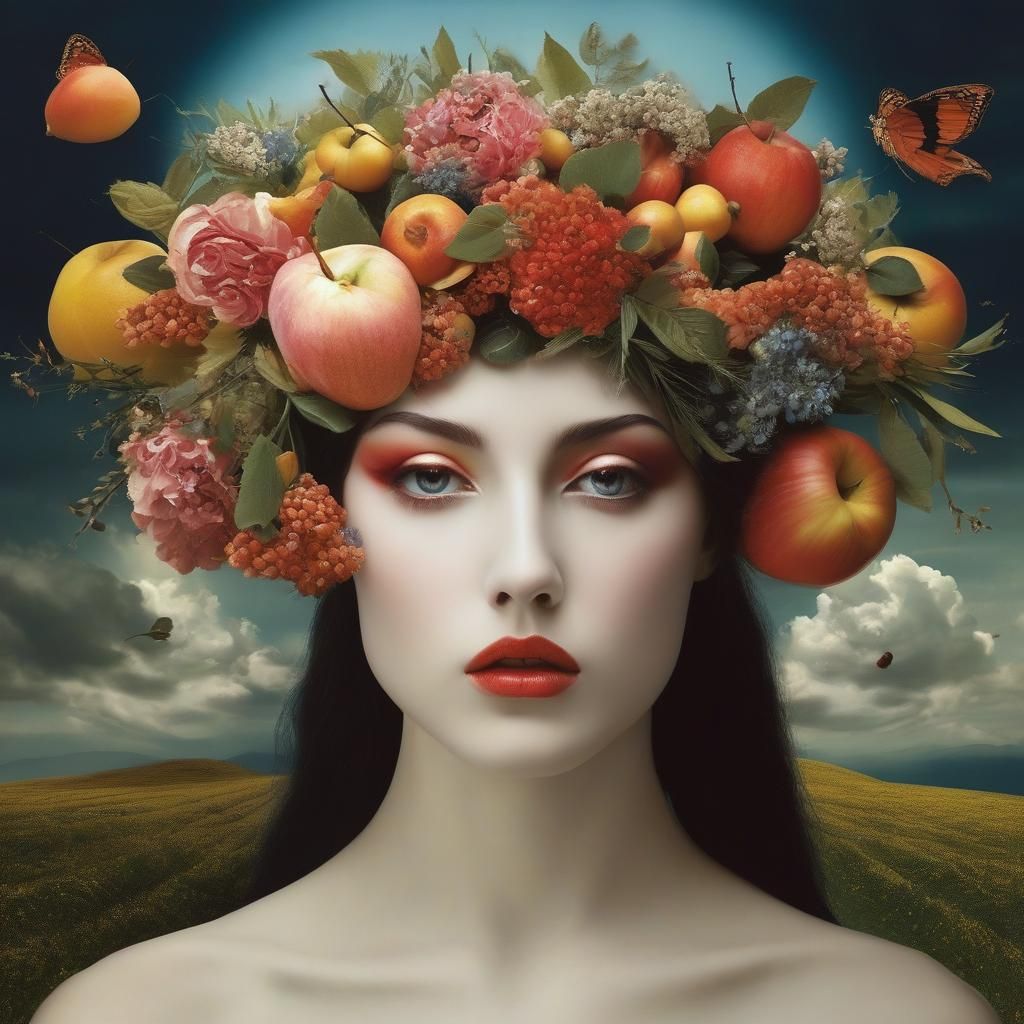 Surreal Persephone Goddess in a Dreamlike Style