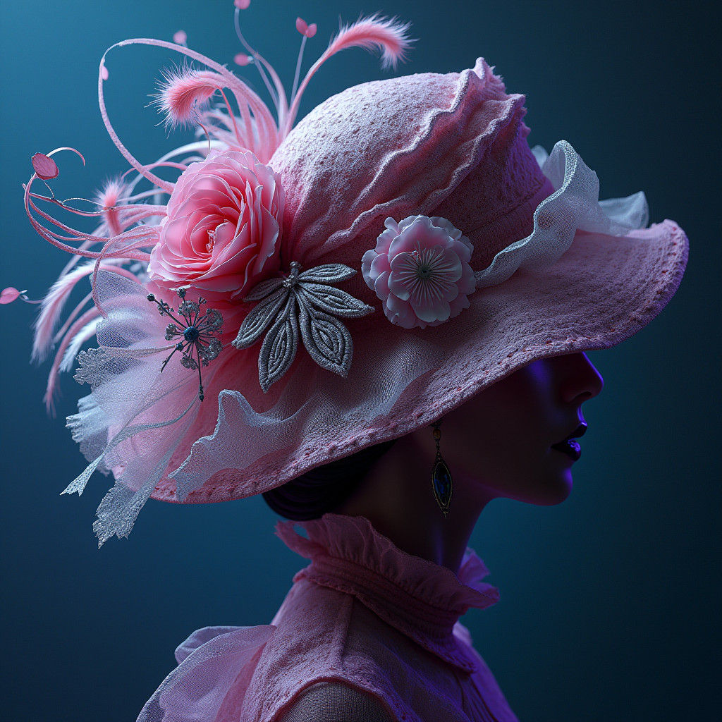 Elaborate Hats in Hyperrealistic Ash Thorp Style