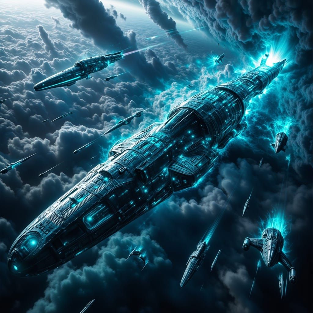 Epic Atlantean Fleet in Orbit, Coral-Tech Ships