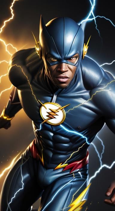 Hyper-Realistic African Flash Running with Lightning