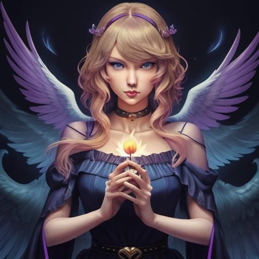 Taylor Swift as Phoenix Tarot Reader in Manga Style