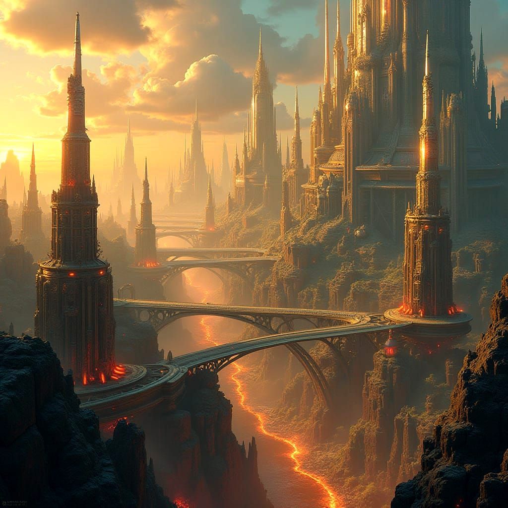 Vulcano City in Opulent Jewel-Toned Splendor