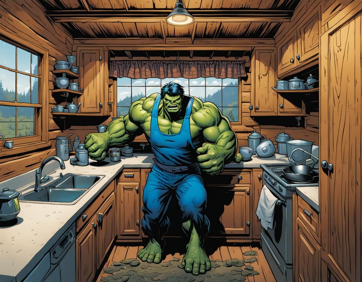 Hulk's Domesticity: Comic Book Art in a Log Cabin