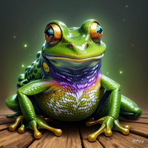 Dreamy Frog Portrait in Fauvism Style