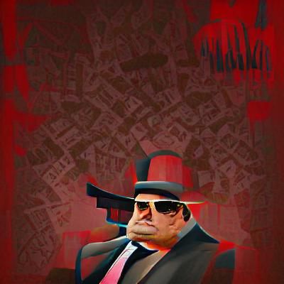 Stylized Mafia Boss Digital Rendering