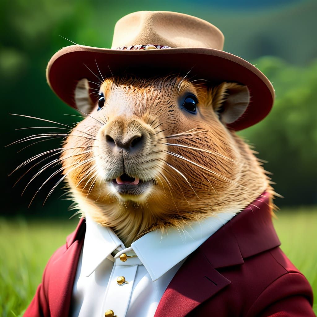 Vocalizing Capybara in Whimsical Style