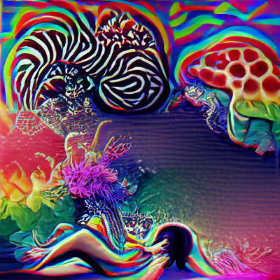 Abstract Psychedelic Swirl of Colors and Patterns