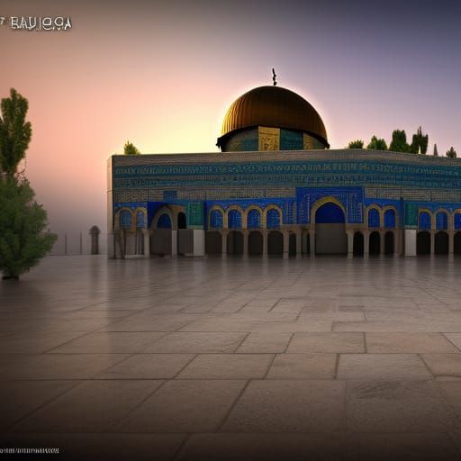 Al-Aqsa Mosque Palestine: Detailed Matte Painting