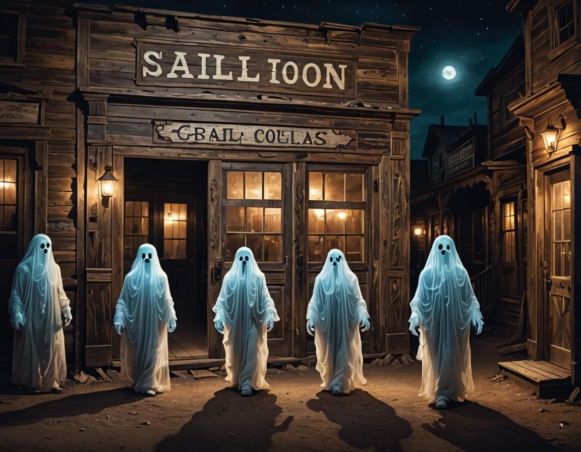 Ethereal Ghosts in Old West Ghost Town