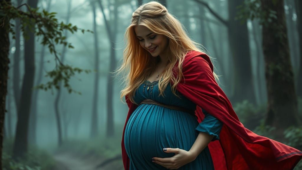 Ethereal Fantasy Viking Maiden with Infant