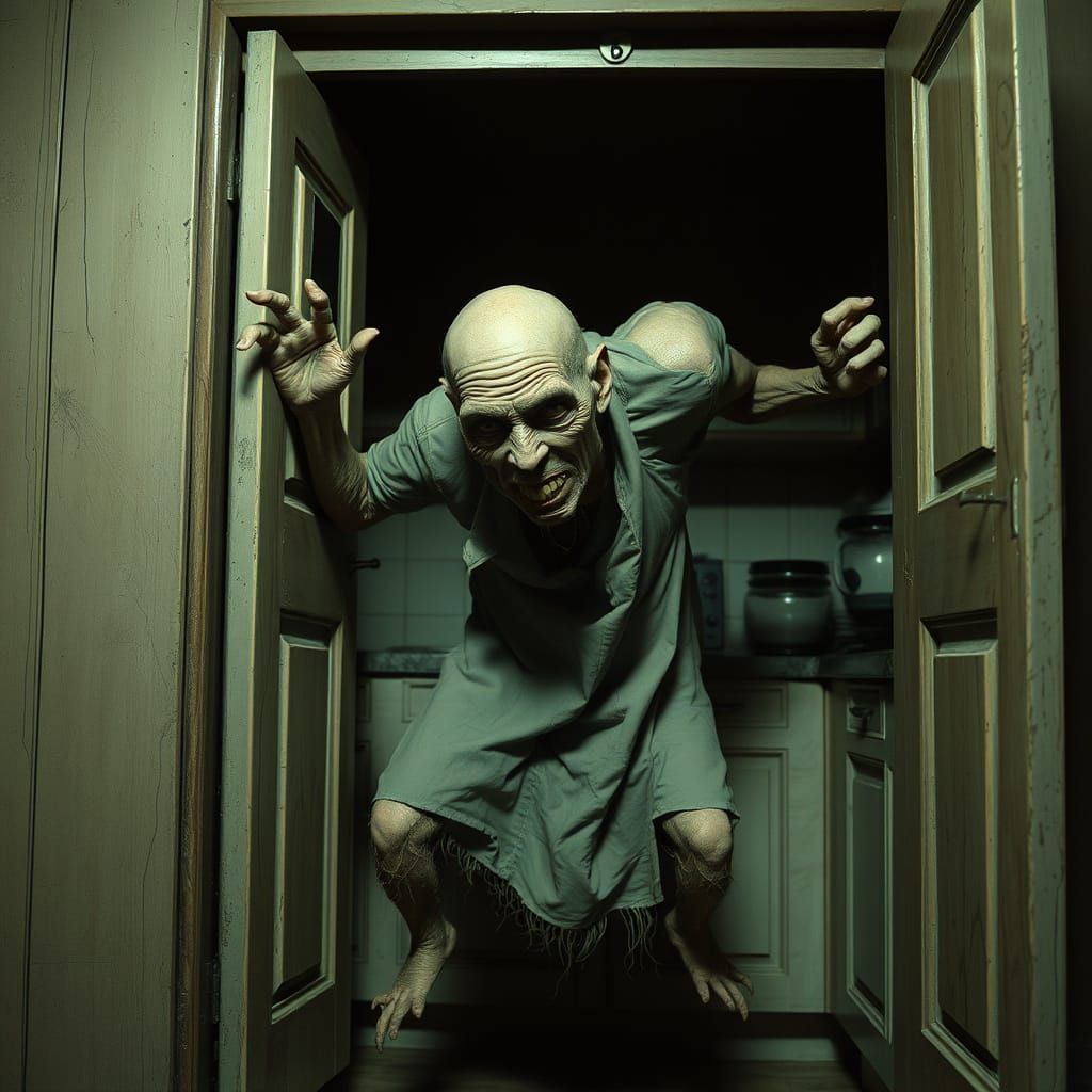 Creepy Old Man Emerges in Biomechanical Horror Style