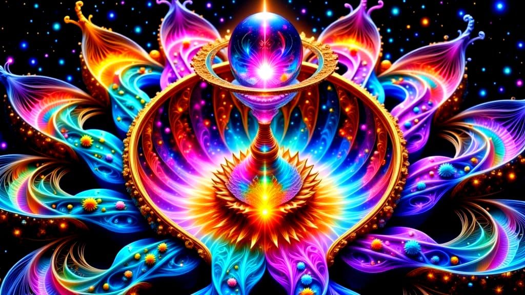 Ethereal Fractal Dance with Crystal Pendulum