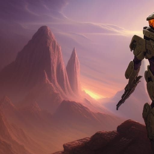 Detailed Halo Matte Painting in Deep Color