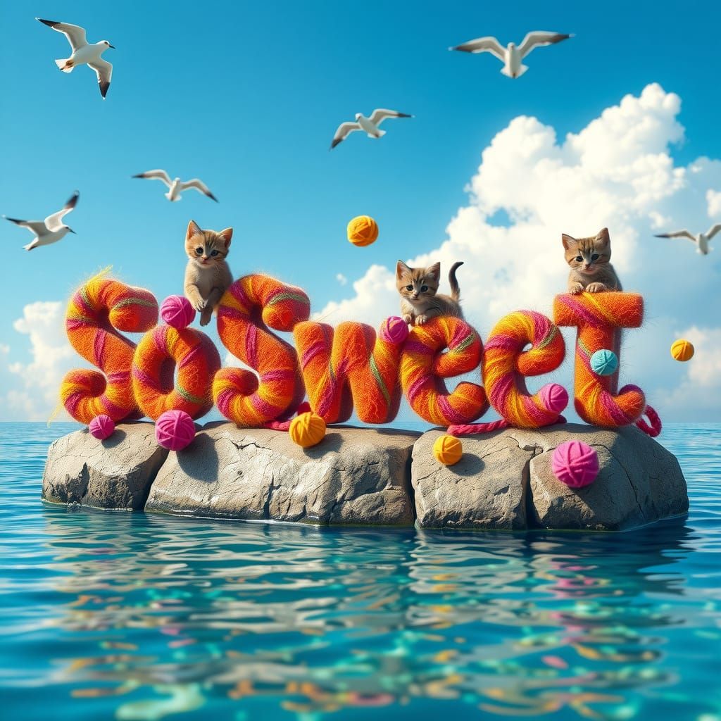 Vibrant 3D Render of "So Sweet" Yarn Text