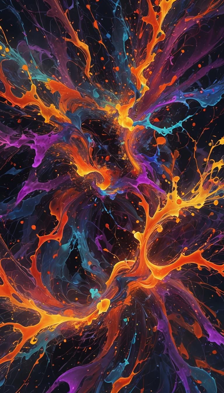 Vibrant Abstract Vortex in Digital Art Style