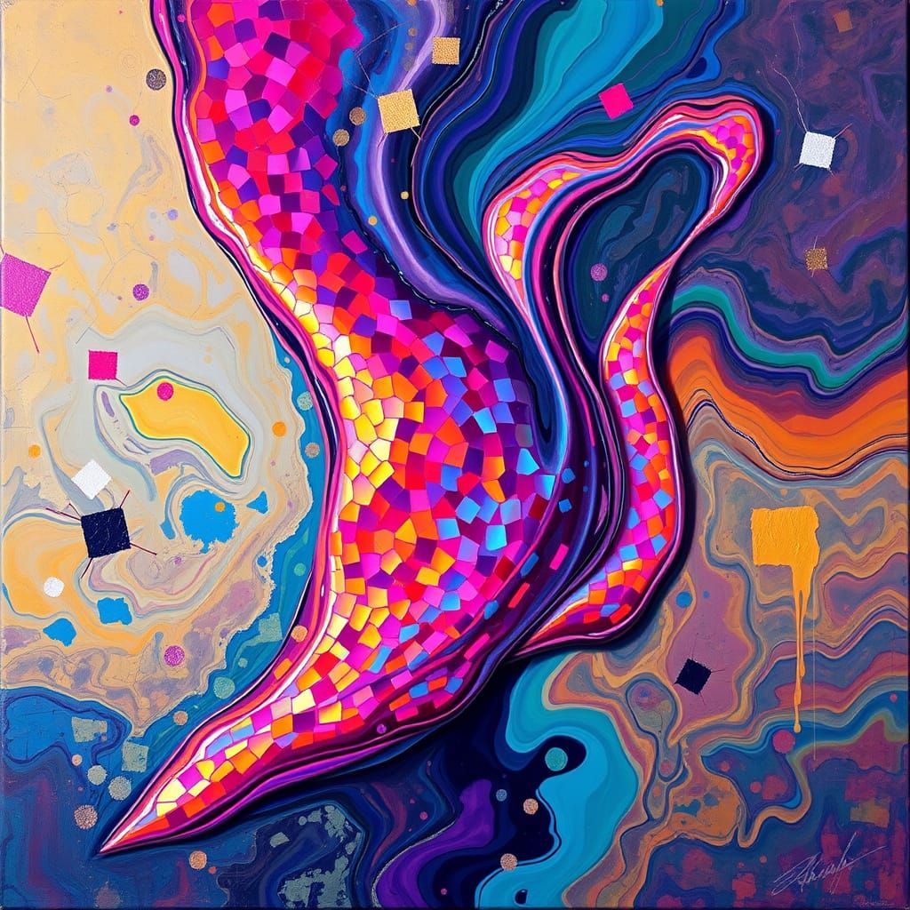 Vibrant Slime in Abstract Expressionist Style