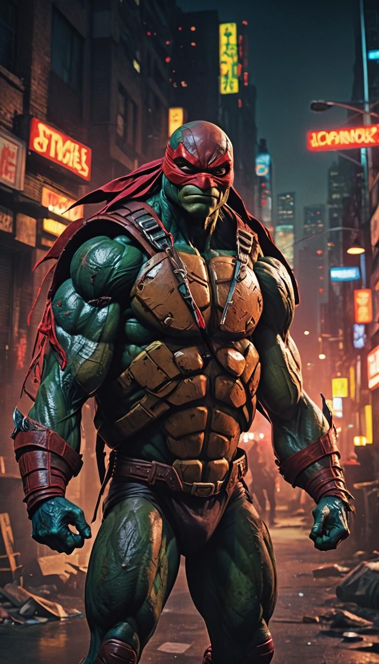 Teenage Mutant Ninja Turtle Leonardo in Comic Book Style