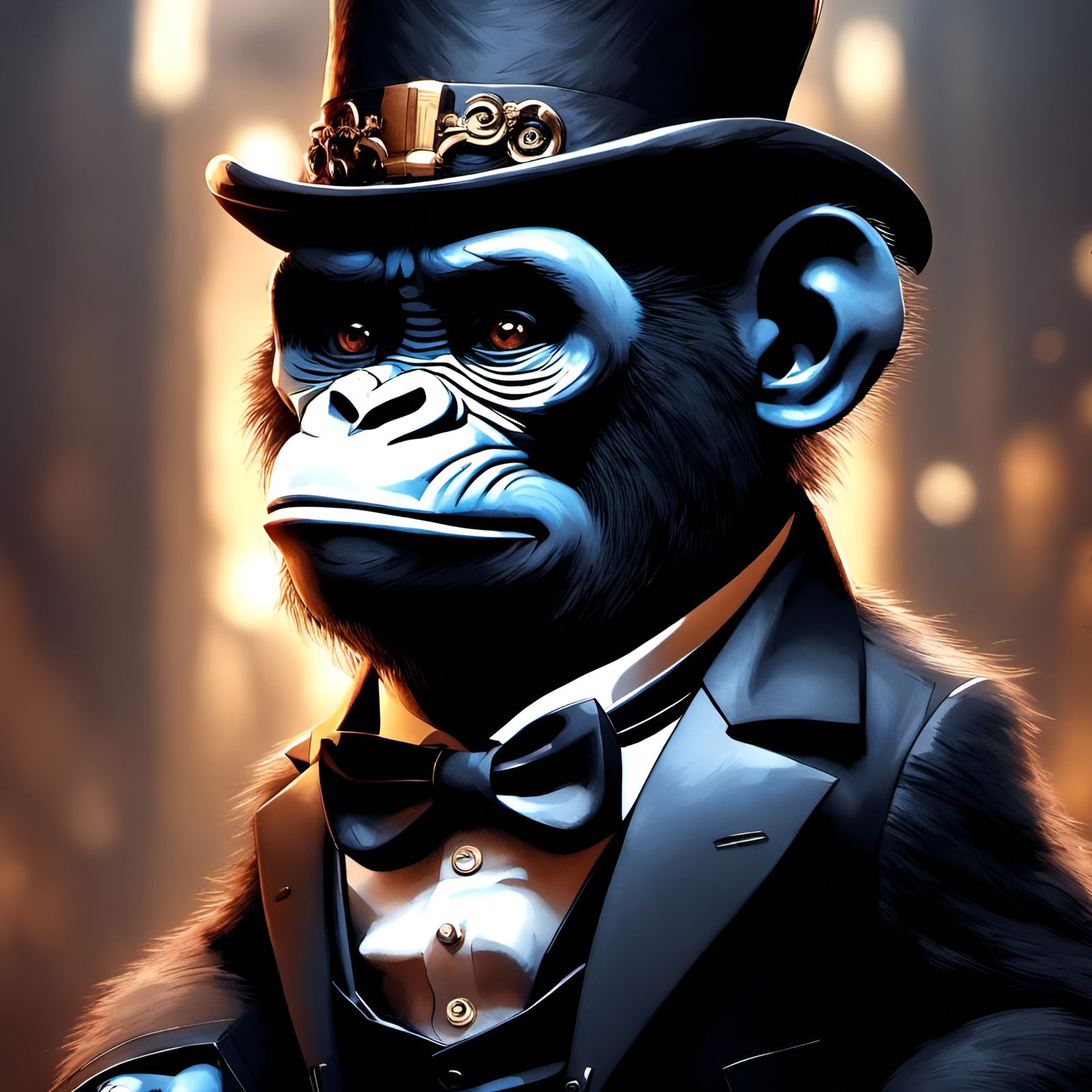 Chibi Gorilla as Abe Lincoln, Detailed 3D Rendering