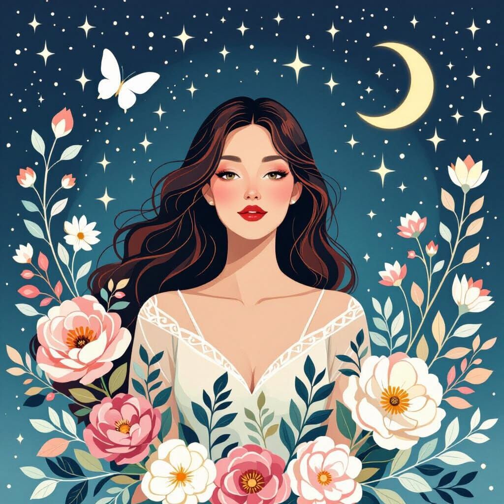 Polished Paper Cut Florals in Art Nouveau Style