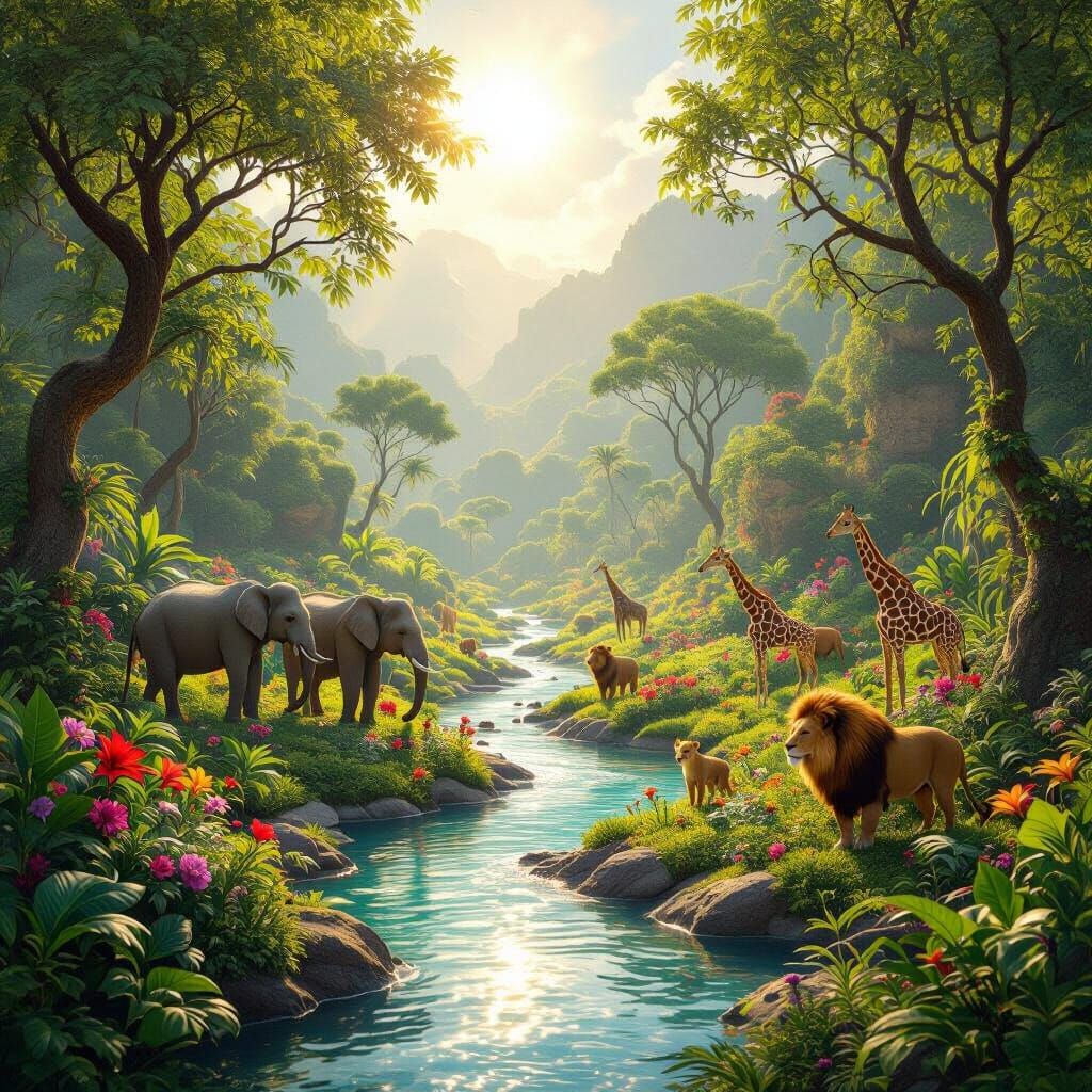 Garden of Eden: A Hyper-Realistic 3D Rendering