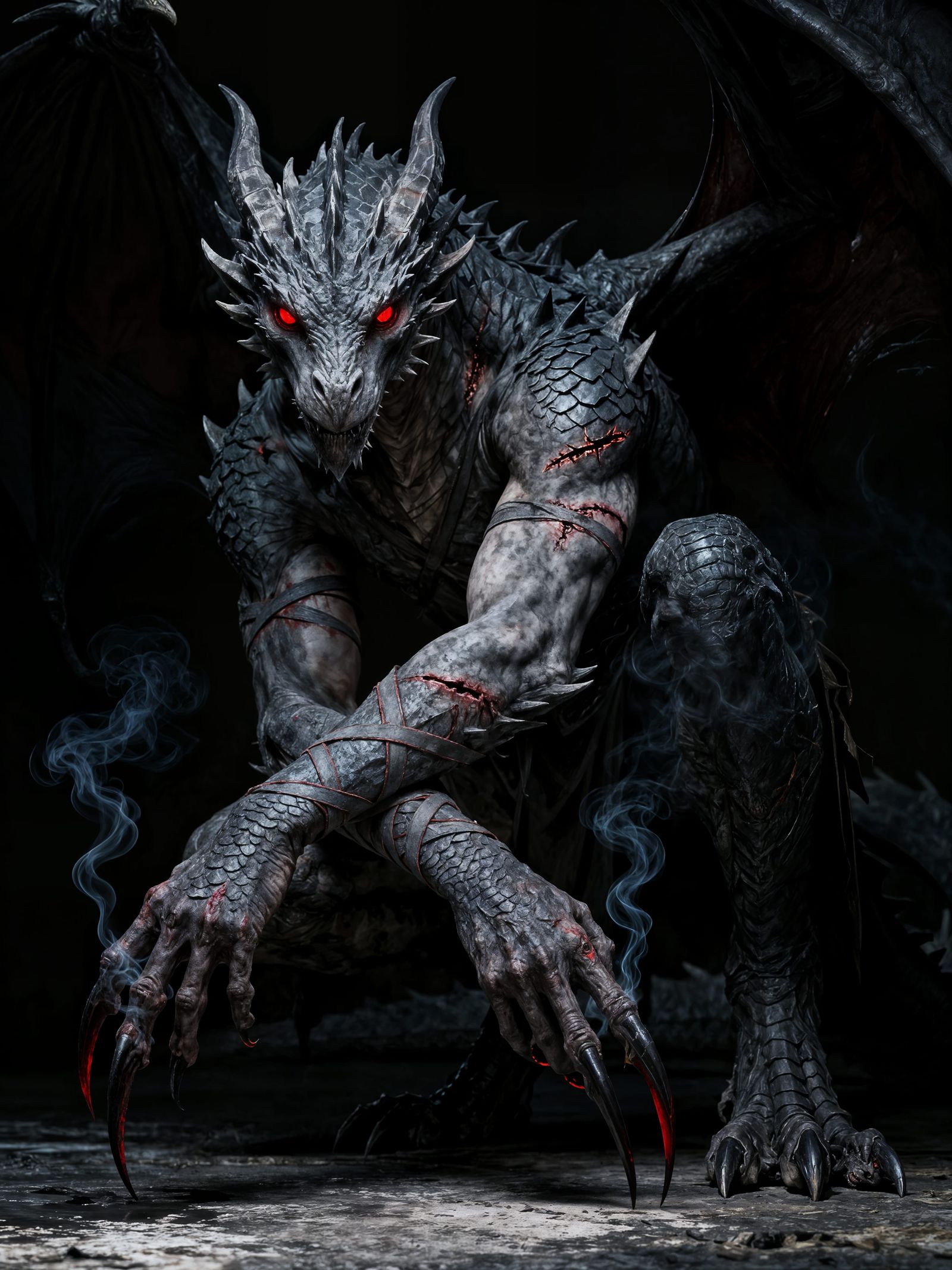 Shadow Dragon Assassin in Dark Fantasy Concept Art