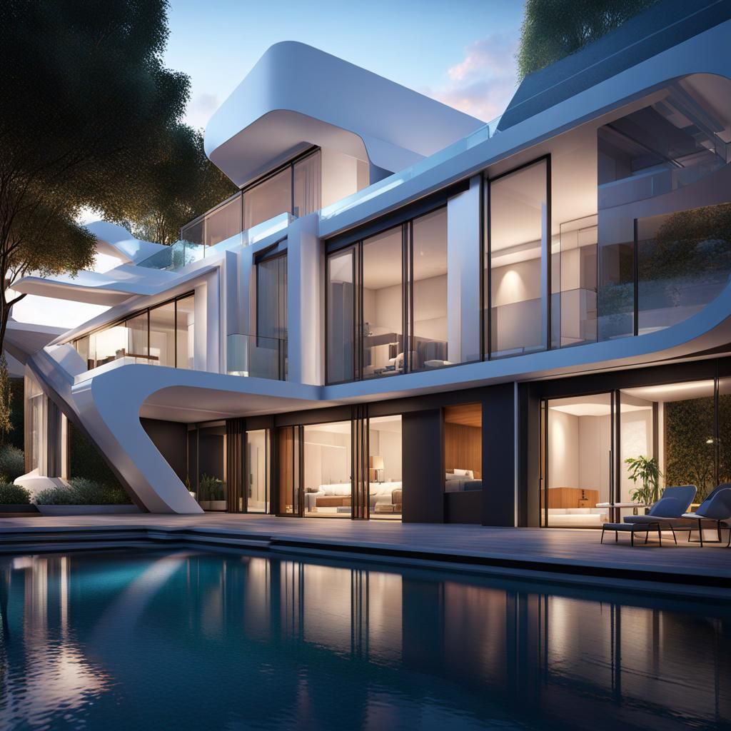 Futuristic Minimalist Parisian Architect's House in 8K