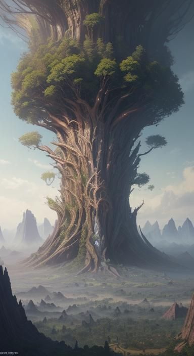 Towering World Tree Fantasy Concept Art