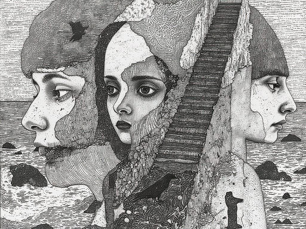 Disembodied Faces in Escher-Inspired Geometry with Klimt's G...