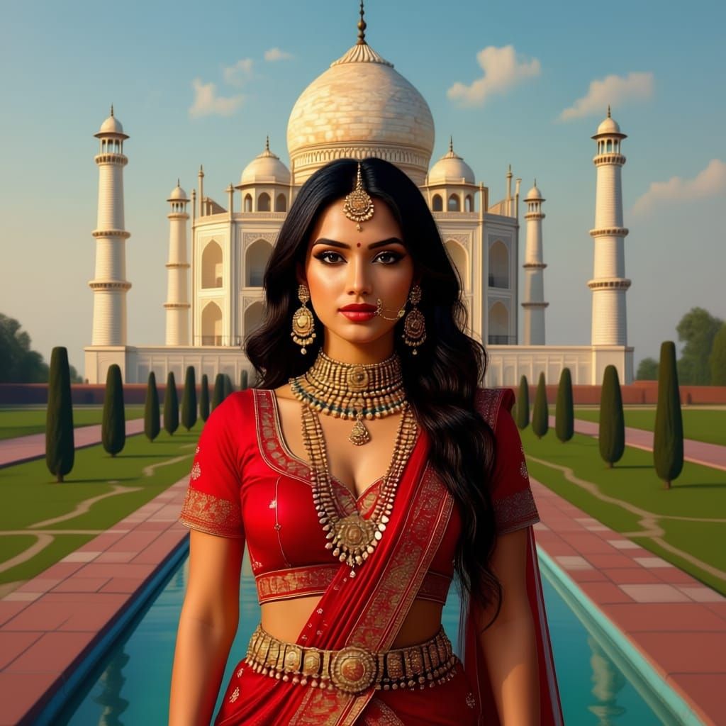 Vibrant Indian Culture Painting with 3D Hands