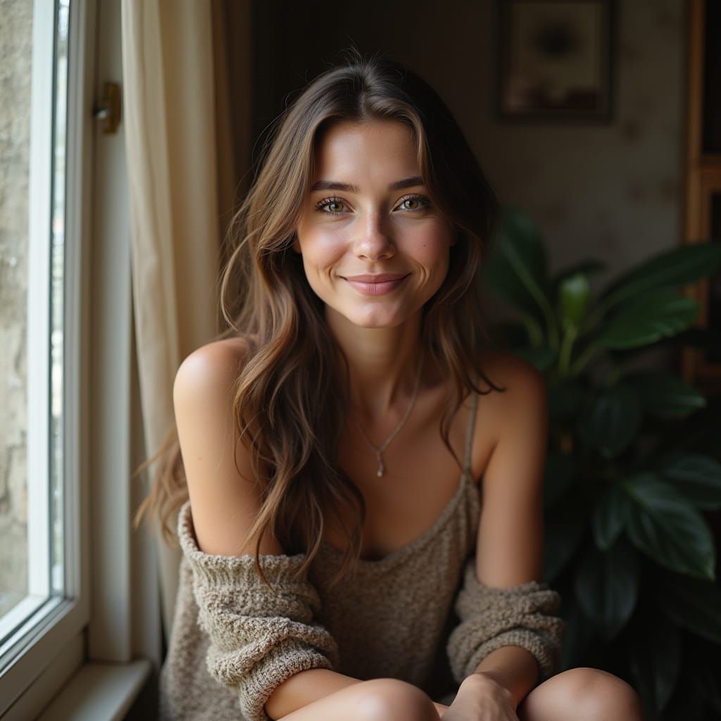 Photorealistic Portrait of a Young European Woman