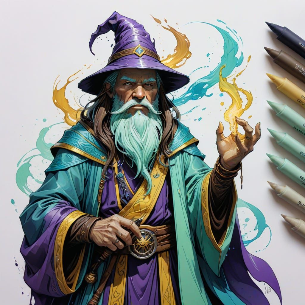 Wizard of Darkness in Digital Concept Art Style