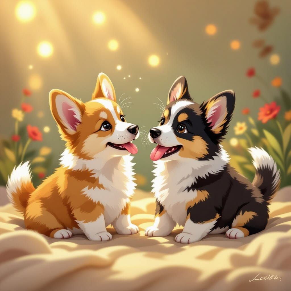 Adorable Corgi and Marmaduke Pups Playtime