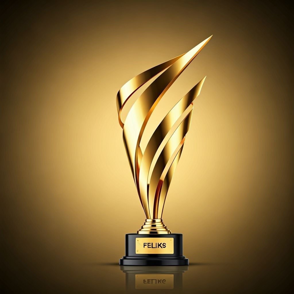 Golden Feliks Trophy in Photorealistic Style