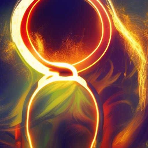 Electric Golden Halo Encircling a Field