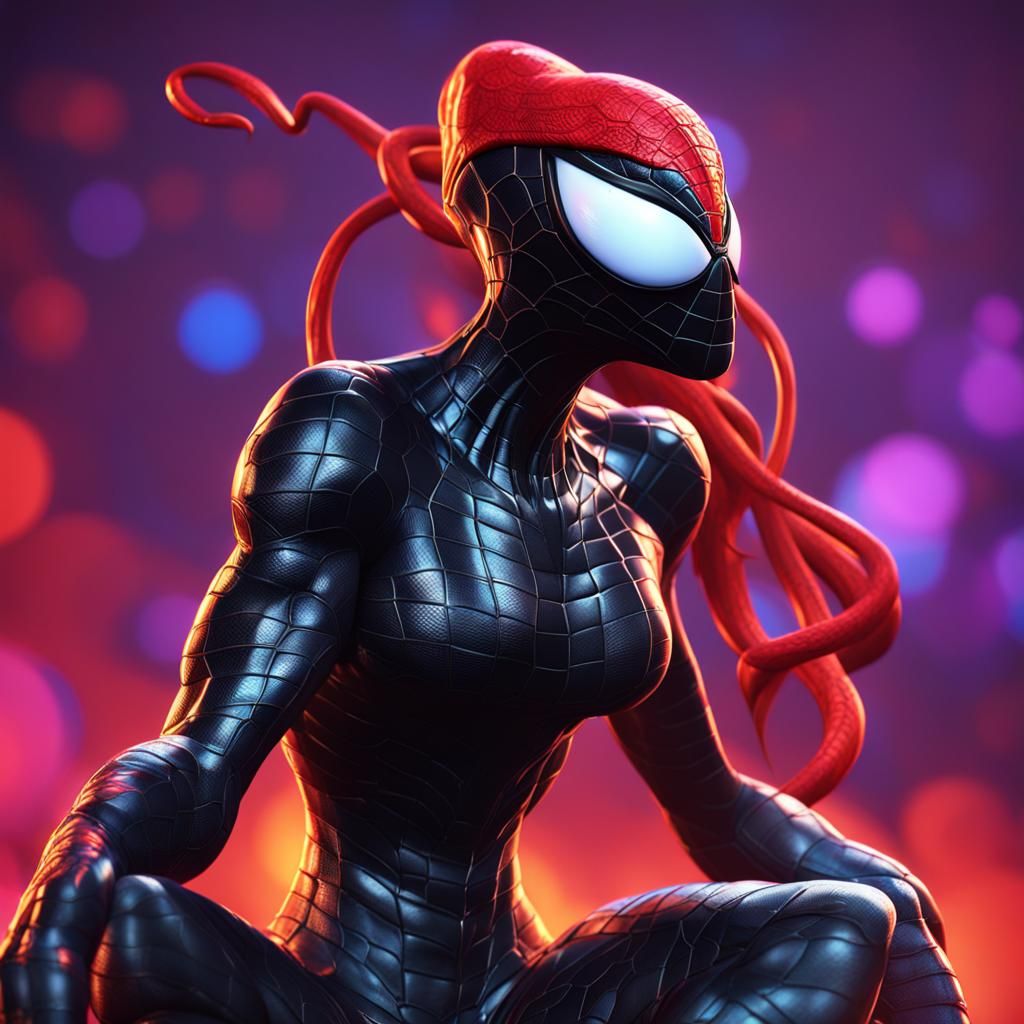She Venom: Pixar-Style 3D Digital Art