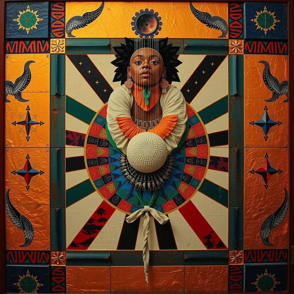 Vibrant Geometric Patterns in Photorealistic Style