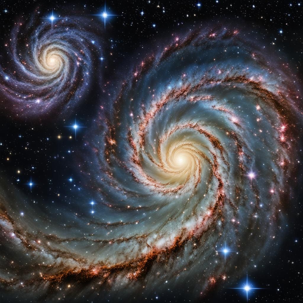 M101 Spiral Galaxy with Twinkling Stars