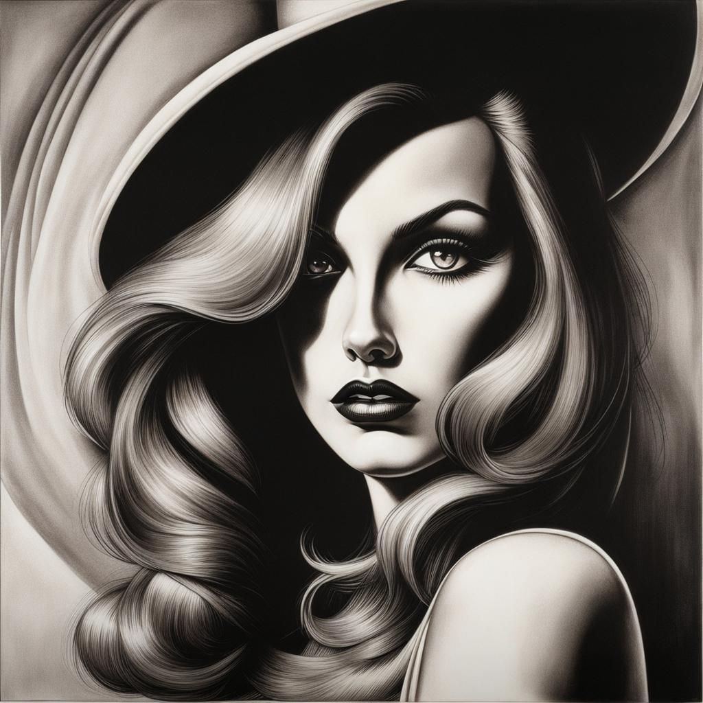 Portrait Evoking Lost Innocence in Pin-Up Style